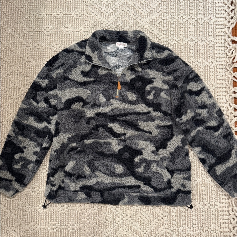 Grey Camo Sherpa Quaterzip